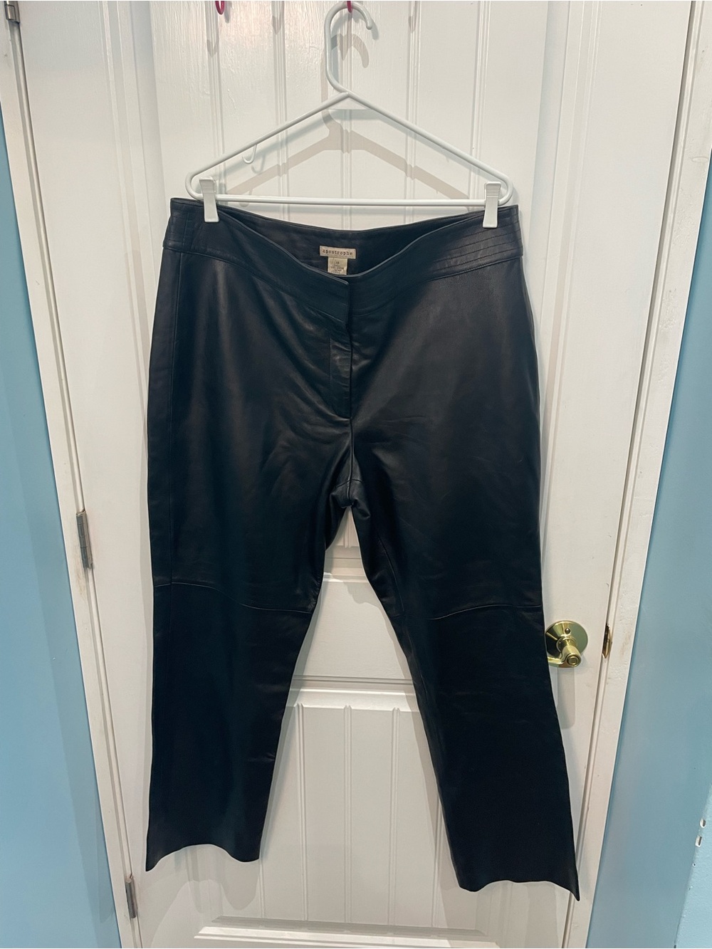 Apostrophe Black Flare Leather-Look Women's Jeans